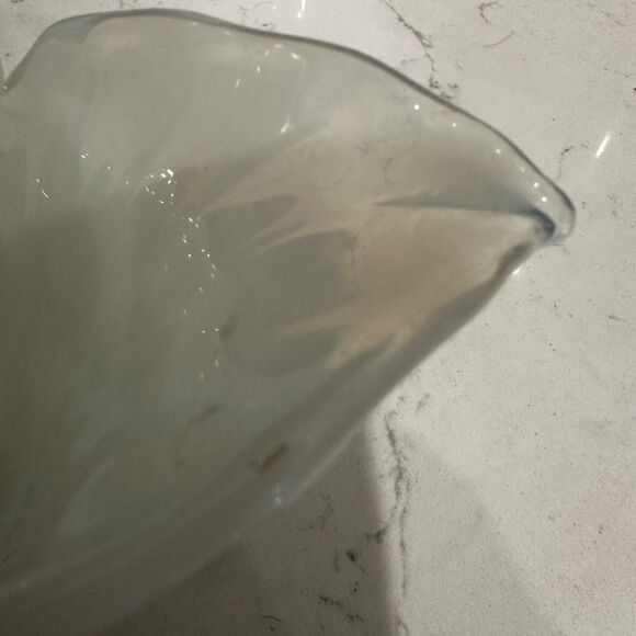 Murano White Crystal Bowl  Handmade  in Italy - Picture 7 of 13